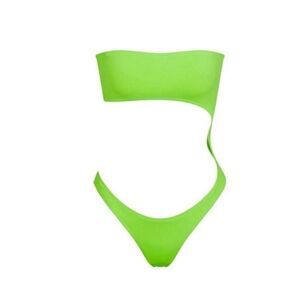 Skims Sz XL Neon Green Monokini Swimsuit Bathing Suit cut out NWT one piece